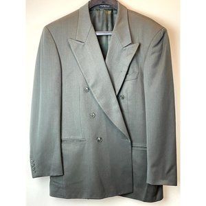 Jones New York Men Blazer Coat Jacket Single Breasted 100% Pure Wool Gray SZ R40